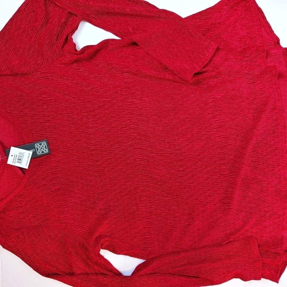 NWT Red Ribbed Tunic Polyester L